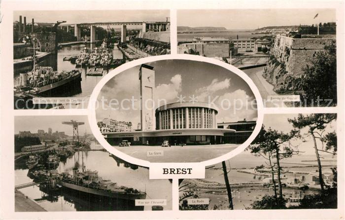 Brest 29 Fregates au Pont de l’Harteloire La Gare Vue sur l’Arsenal La Rade Entr