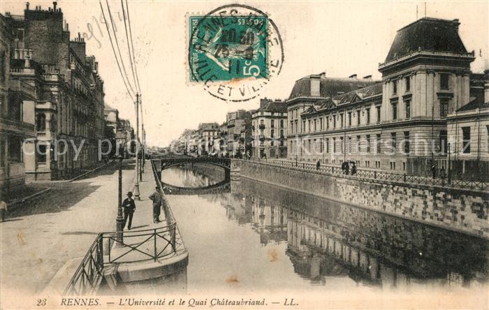 Rennes Ille-et-Vilaine Universite et le Quai Chateaubriand