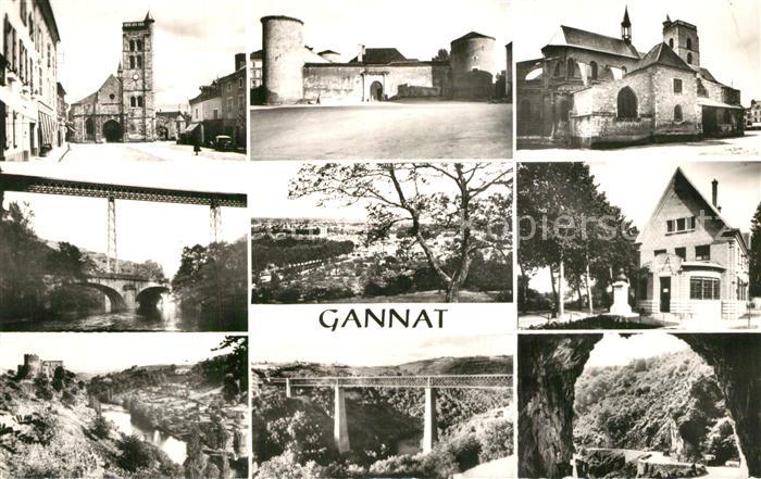 Gannat La Place Chateau des Ducs de Bourbon Eglise Sainte Croix Viaduc de Rouzal