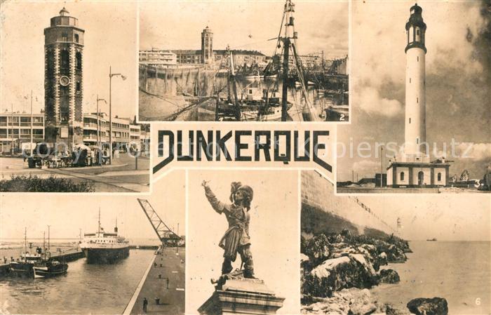 Duenkirchen Dunkerque Place du Minck Vue d’ensemble Le Phare Le Port Statue de J