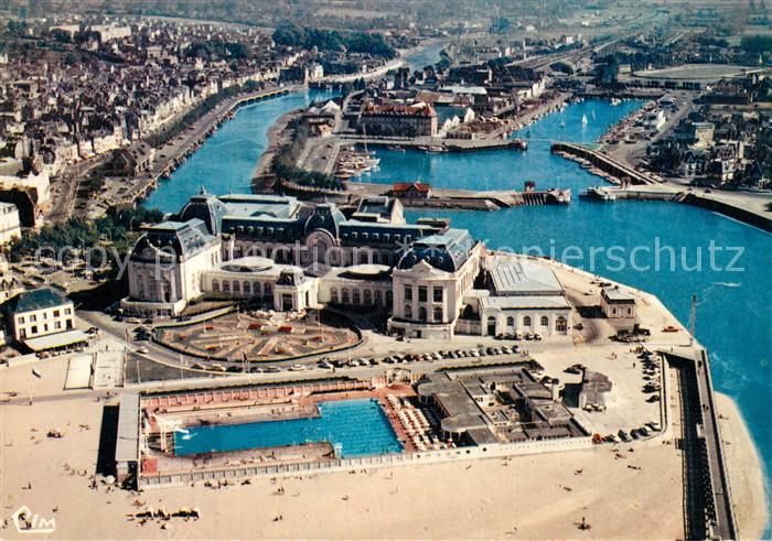 Trouville-Deauville Vue generale aerienne La Piscine et le Casino Les cures mari