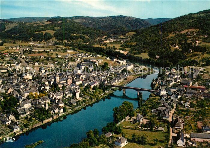 Argentat Le Pont sur la Dordogne et vue generale aerienne