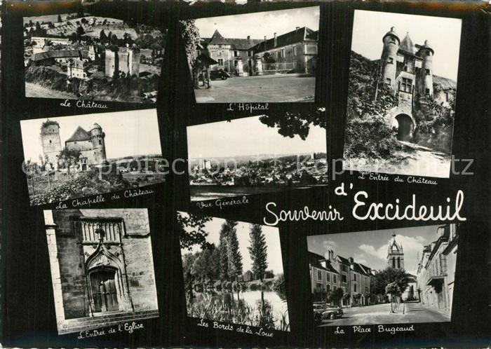 Excideuil Le Chateau Hopital Entree du Chateau da Chapille Entree du l’Eglise Le