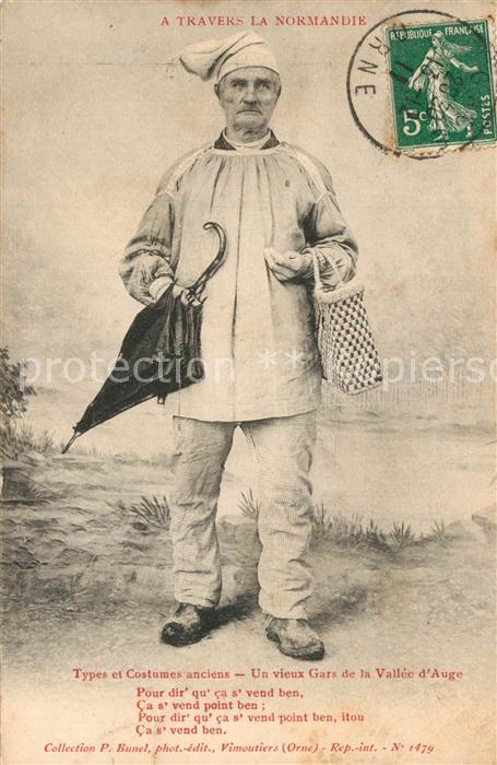 Orne Normandie Types et Costumes anciens Un vieux Gars de la Vallee d Auge