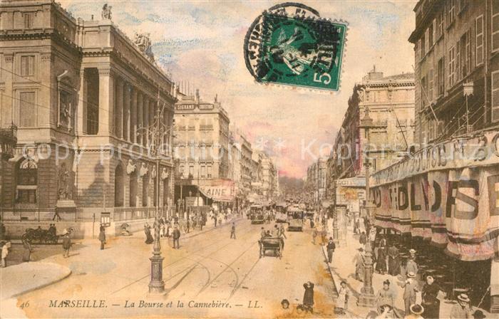 Marseille Bouches-du-Rhone La Bourse et la Cannebiere