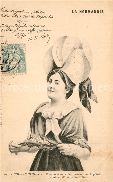 Coutances Coiffes d’hier Ville construite sur le point culminant d’une haute col