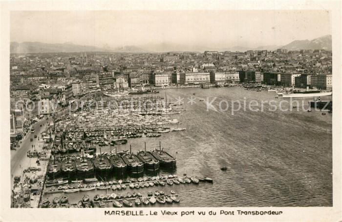 Marseille Bouches-du-Rhone Le Vieux port vu du Pont Transbordeur