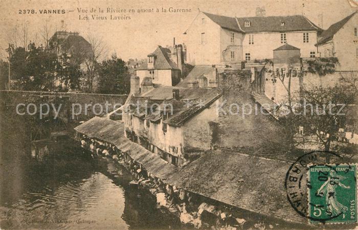 Vannes 56 Vue de la Riviere en amont a la Garenne Les Vieux Lavoirs