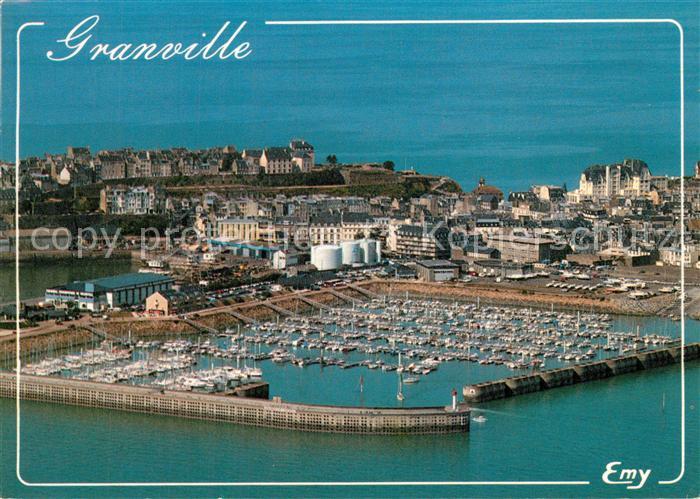 Granville Manche Vue aerienne du port de plaisance du Herel