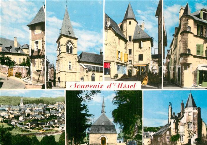 Ussel Cantal Vieille Rue Eglise Tour des Gregoire Maison a tourelle Vue generale