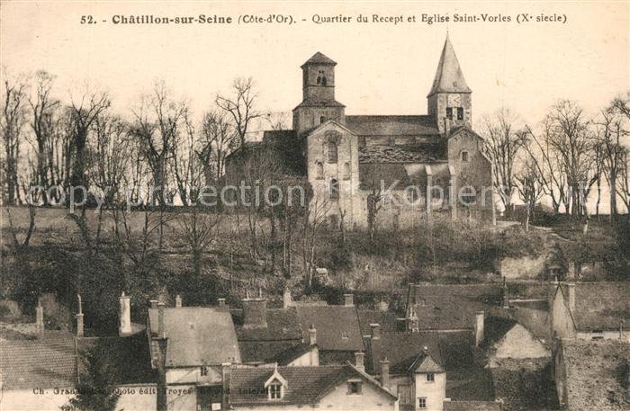 Chatillon-sur-Seine Quartier du Recept Eglise Saint Vorles Xe siècle