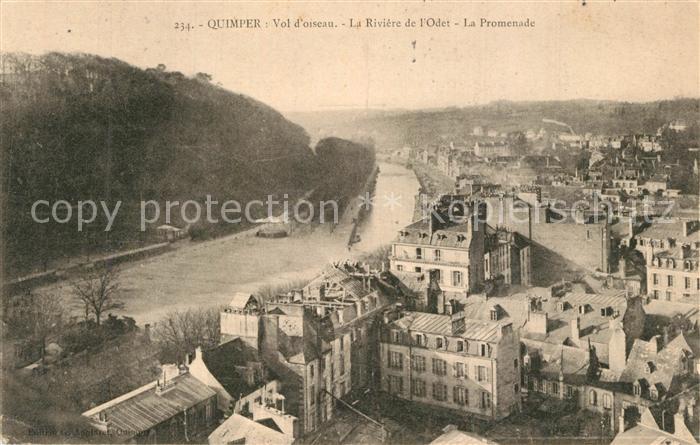 Quimper La Rivière de l'Odet Promenade vue a vol d oiseau