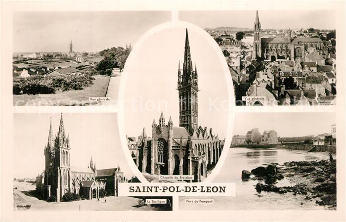 Saint-Pol-de-Leon Vue Generale Basilique Port de Pempoul Chapelle du Kreizker