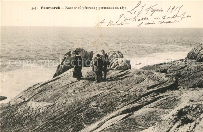 Penmarch Rocher où périrent 5 personnes en 1870