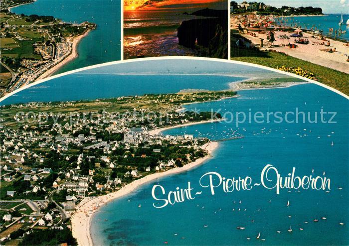 Saint-Pierre-Quiberon Arche de Port Blanc au soleil couchant et les plages vue a