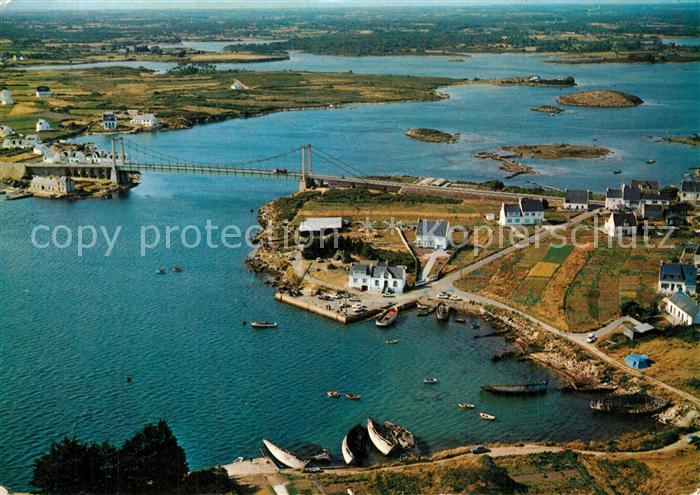 Plouhinec Morbihan Pont Lorois vue aérienne sur la Rivière et la Petite Mer de l