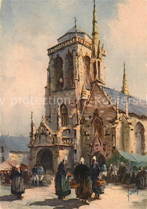 Locronan Eglise Peinture Kuenstlerkarte
