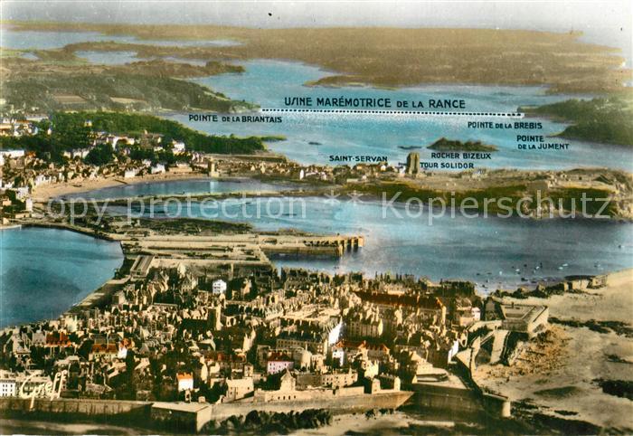 Saint-Malo 35 Vallee de la Rance Saint Servan et Dinard Usine Maremotrice vue aé