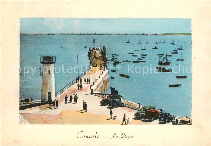 Cancale Digue et phare Illustration
