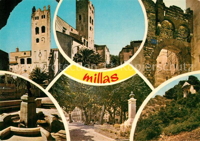 Millas Centre ville Portalade Chapelle de Forca Réal Esplanade Monument aux Mort