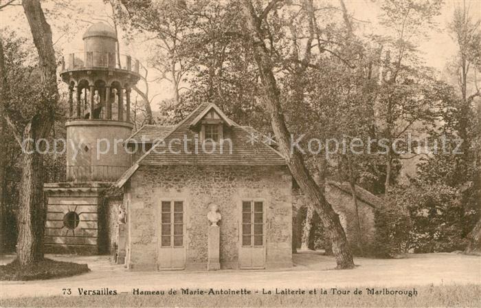 Versailles Yvelines Hameau de Marie Antoinette Le Leiterie et la Tour de Marlbor