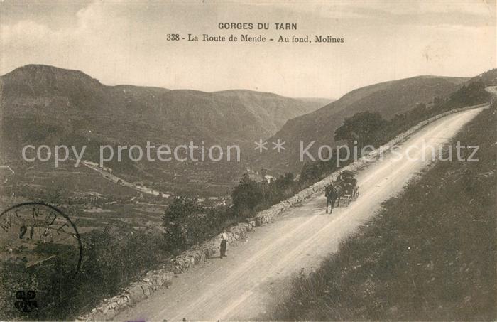 Gorges du Tarn La Route de Mende Au fond Molines
