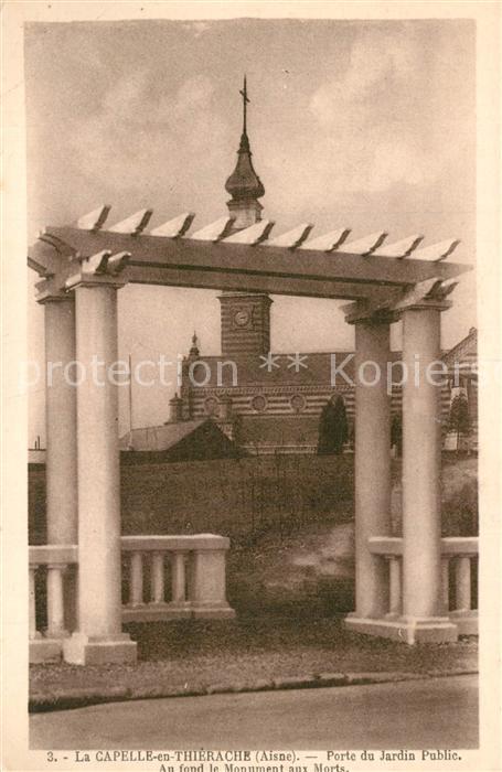 La Capelle-en-Thierache Porte du Jardin Public Au fond le Monum