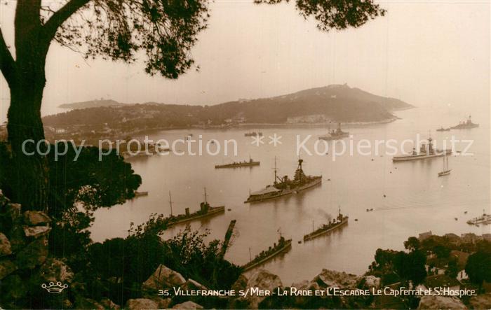 Villefranche-sur-Mer La Rade et l’Escadre Le Cap Ferrat et St Hospice