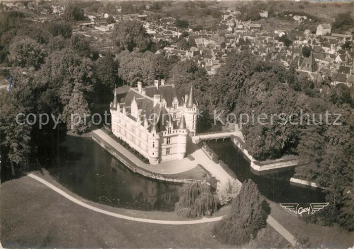 Azay-le-Rideau Le Chateau Vue aerienne