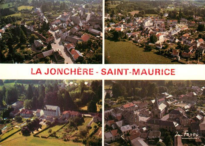 La Jonchere-Saint-Maurice Vue aerienne sur la bourg et l’arriere pays en bas Cli