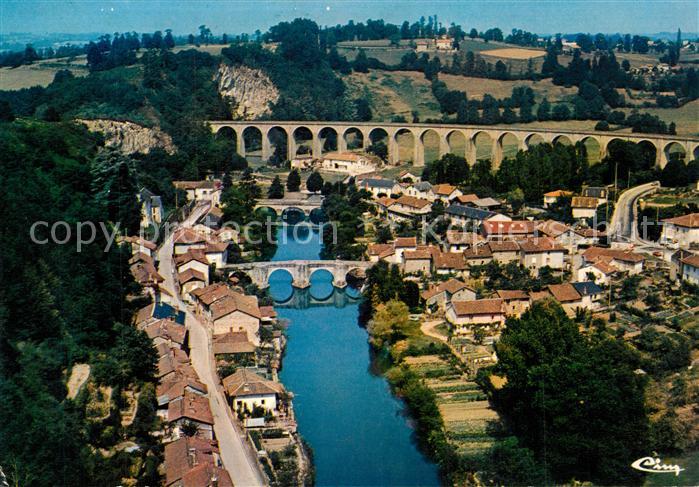 Saint-Leonard-de-Noblat Vue generale aerienne la Vienne le viaduc les ponts