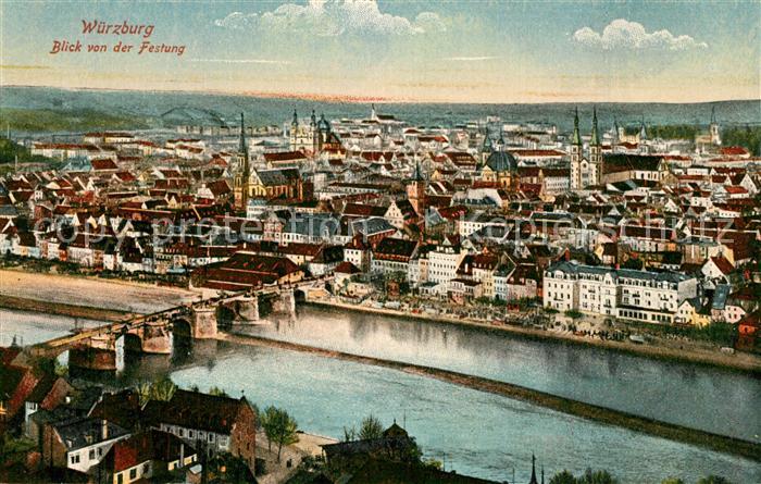 Wuerzburg Blick von der Festung