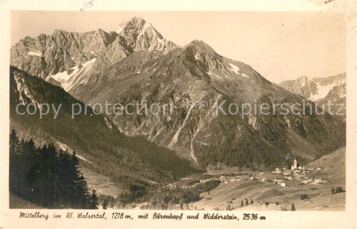 Mittelberg Kleinwalsertal Baerenkopf Widderstein