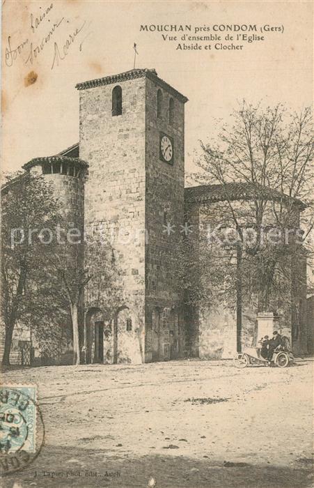Mouchan Condom Ensemble de l'Eglise Abside Clocher