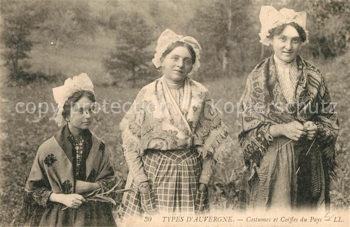 Auvergne Region Costumes Coiffes du Pays