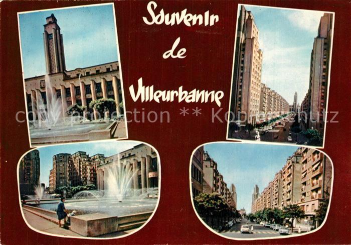 Villeurbanne Hotel de Ville Avenue Henri Barbusse Bassin place de la Liberation