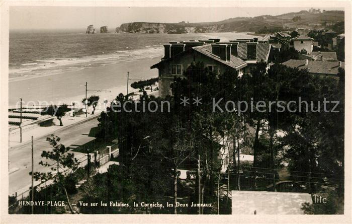 Hendaye Pyrenees Atlantiques Plage Falaises Corniche Deux Jumeaux