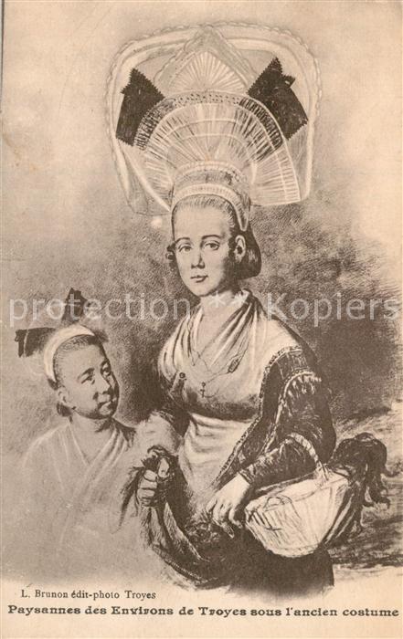 Troyes Aube Paysannes des Environs Ancien Costume