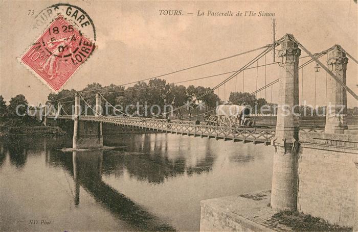 Tours Indre-et-Loire Passerelle de l'Ile Simon