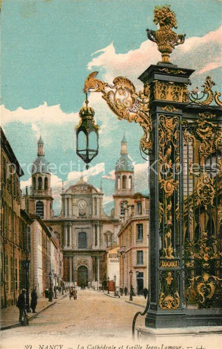 Nancy Lothringen Cathedrale et Grille Jean Lamour