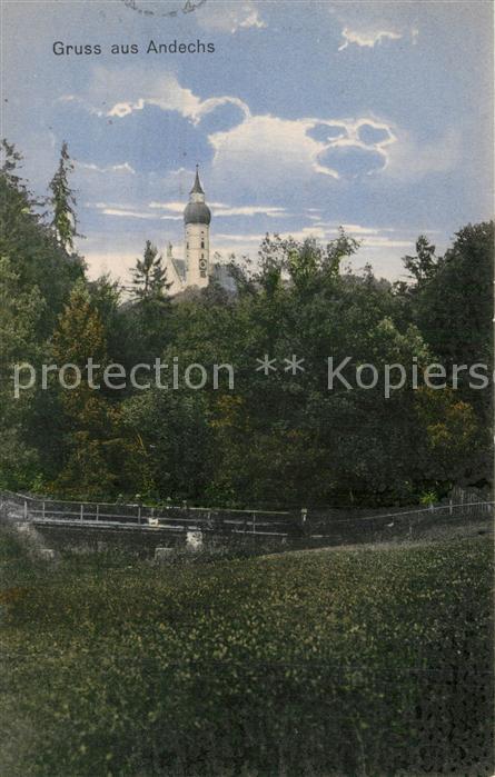 Andechs Blick zur Klosterkirche