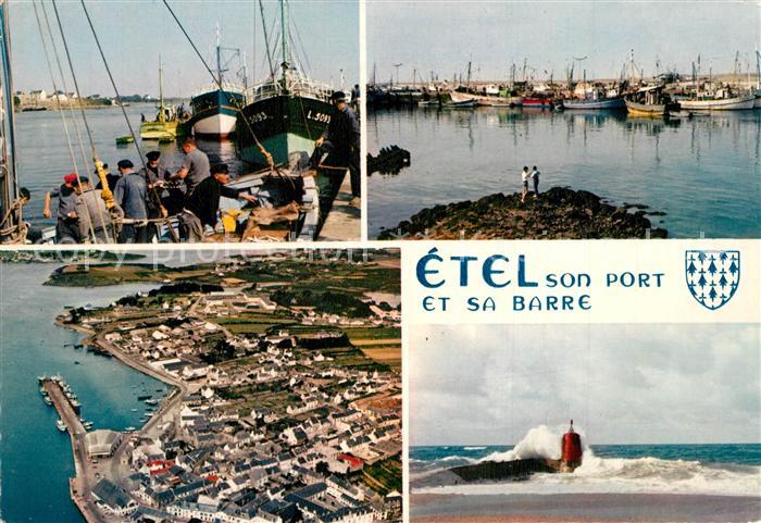 Etel Son port et sa barre Port de pêche Bateaux vue aérienne