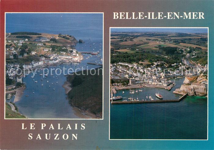 Belle-Ile-en-Mer Les ports de Palais et de Sauzon vue aérienne