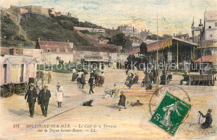 Boulogne-sur-Mer le Cafe de la Terrasse sur la Digue Sainte Beuve