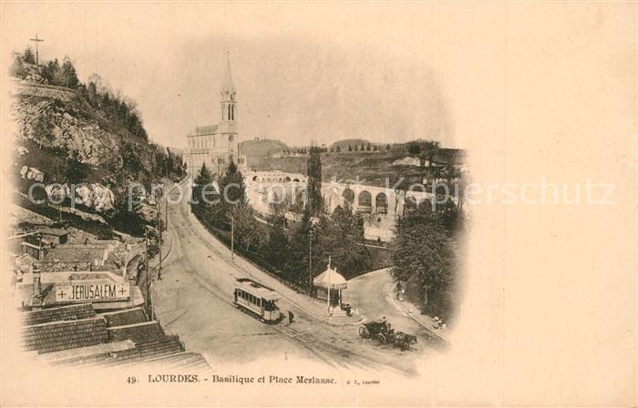 Lourdes Hautes Pyrenees Basilique et Place Merlasse