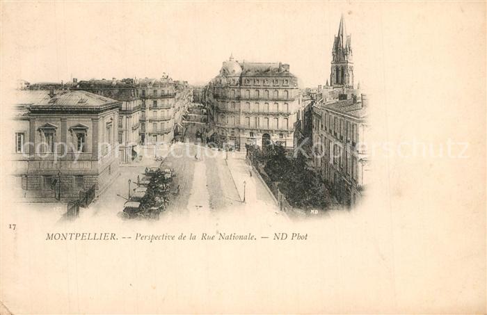 Montpellier Herault Perspective de la Rue Nationale
