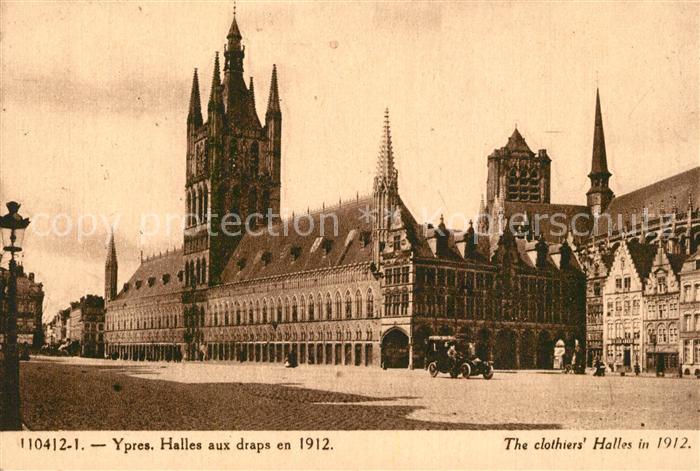 Ypern Ypres Halles aux draps en 1912