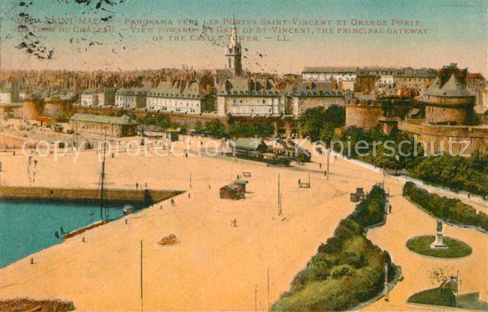 Saint-Malo 35 Panorama vers les Portes Saint Vincent et Grande Porte La Tour du