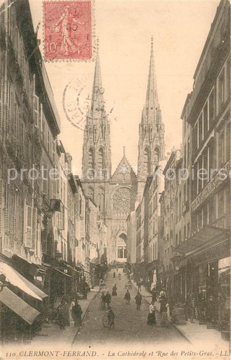 Clermont Ferrand Puy de Dome La Cathedrale et Rue des Petits Gras