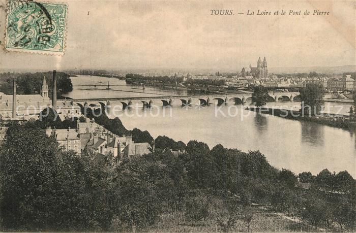 Tours Indre-et-Loire La Loire et le Pont de Pierre